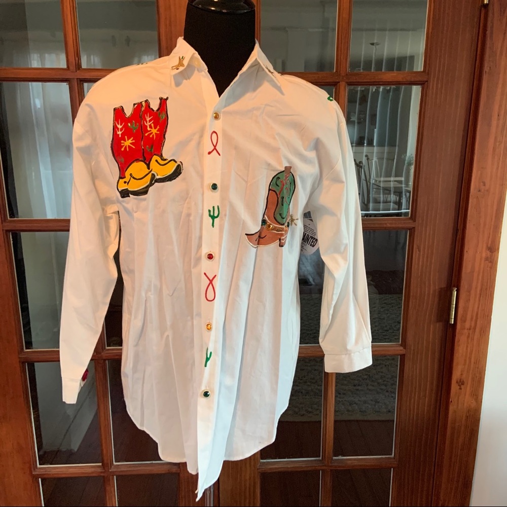 Vintage 1990’s  India Ink Handpainted cowboy shirt